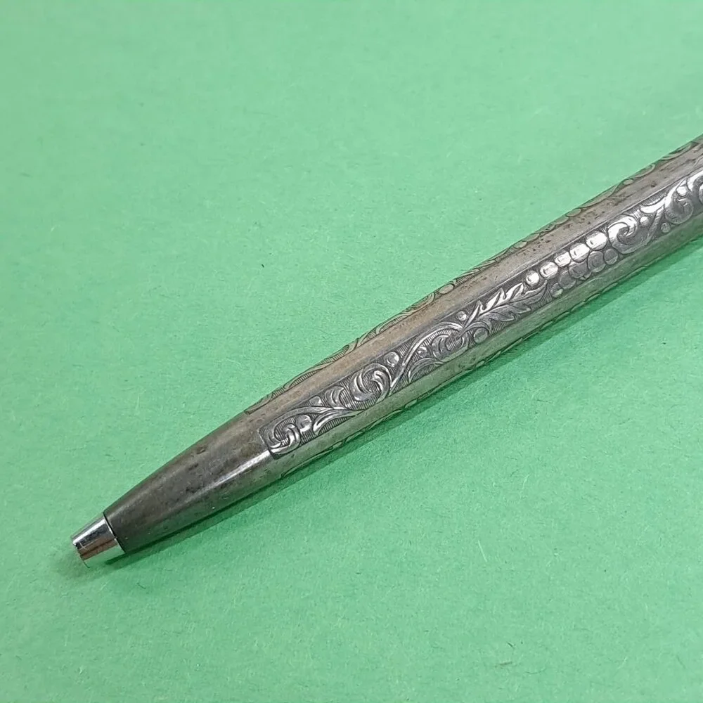 Vintage Sheaffer‎ Sterling Silver pen grapes leaves vines White Dot Ballpoint